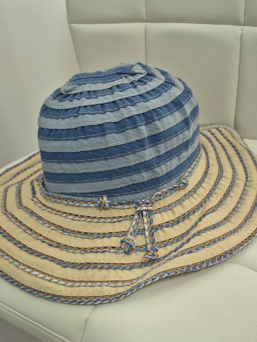Rare Vintage RAFFAELLO BETTINI Bucket Hat, Exclusive,luxury Blue Beige